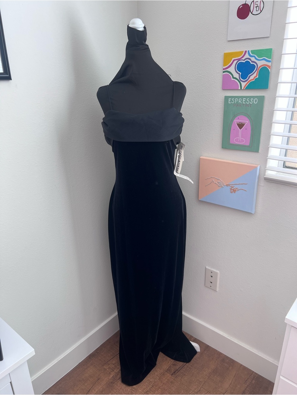 Vintage Betsy & Adam by Jaslene Black Velvet Maxi Dress – NWT 90s Formal Evening